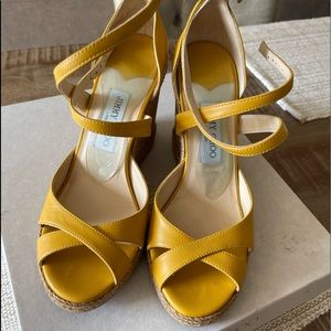 Jimmy Choo Alanah Wedge sandal .. Runs 1/2 size small.